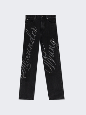 Ez Mid Rise Jean In Crystal Hotfix Logo Grey Aged