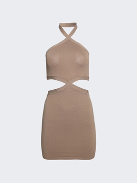 Halter Dress With Criss Cross Logo Trim