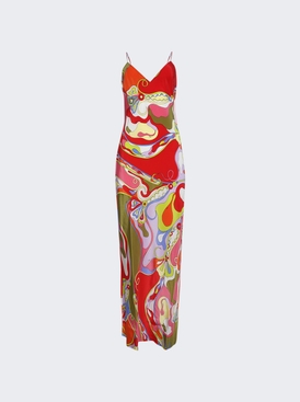 Long Dress - Crepe De Chine Multicolor
