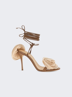 Wrap Around Double Flower Sandals Nude