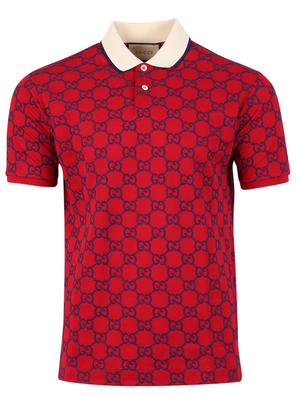 GG Logo Print Polo Red and Blue | The Webster GG Logo Print Polo Red and Blue | The Webster