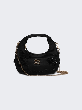 Wander Embroidered Duchesse Mini Bag Black