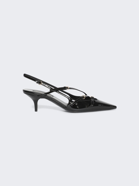 Patent Leather Slingbacks With Buckles