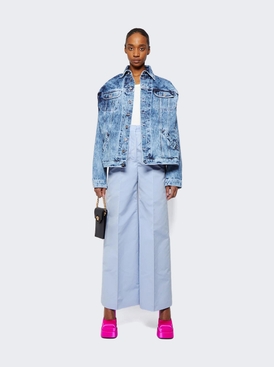 HIGH-WAISTED WIDE LEG TROUSERS Dusty Blue secondary image