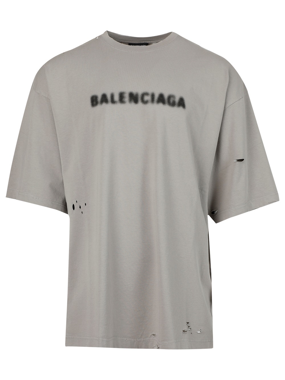 Oversized Distressed Blurry Logo T-shirt Steel Grey | The Oversized Distressed Blurry Logo T-shirt Steel Grey | The