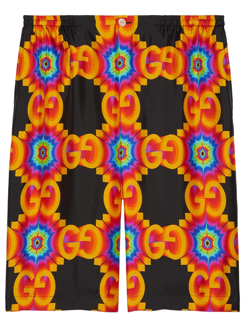 GG Psychedelic Silk Logo Shorts Black and Orange | The Webster GG Psychedelic Silk Logo Shorts Black and Orange | The Webster