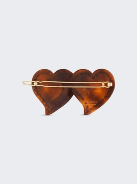 Hair Clip with GG and Hearts Brown secondary image