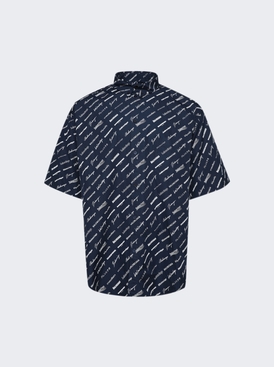 Logo Button Up Shirt Marine Blue