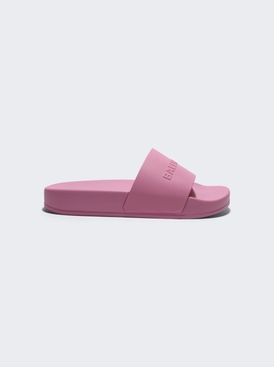 Kids Pool Rubber Logo Slides Light Pink