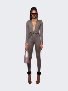 V-neck Catsuit Taupe secondary image