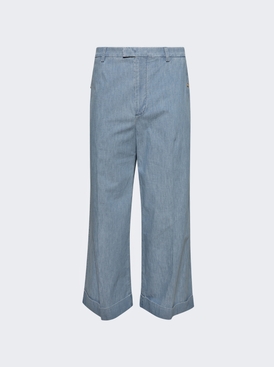 Cuffed Denim Trousers Blue