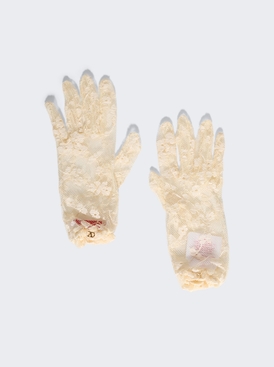 Signature Lace Gloves Butter And Gold