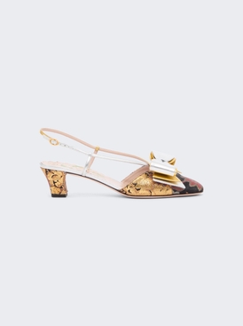 Bowow Slingback Pumps Lurex Jacquard