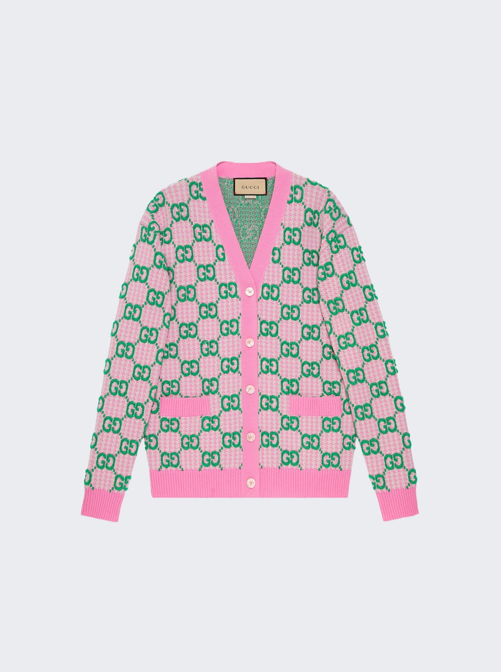 Knit Cardigan Pink Ivory And Green | The Webster Knit Cardigan Pink Ivory And Green | The Webster