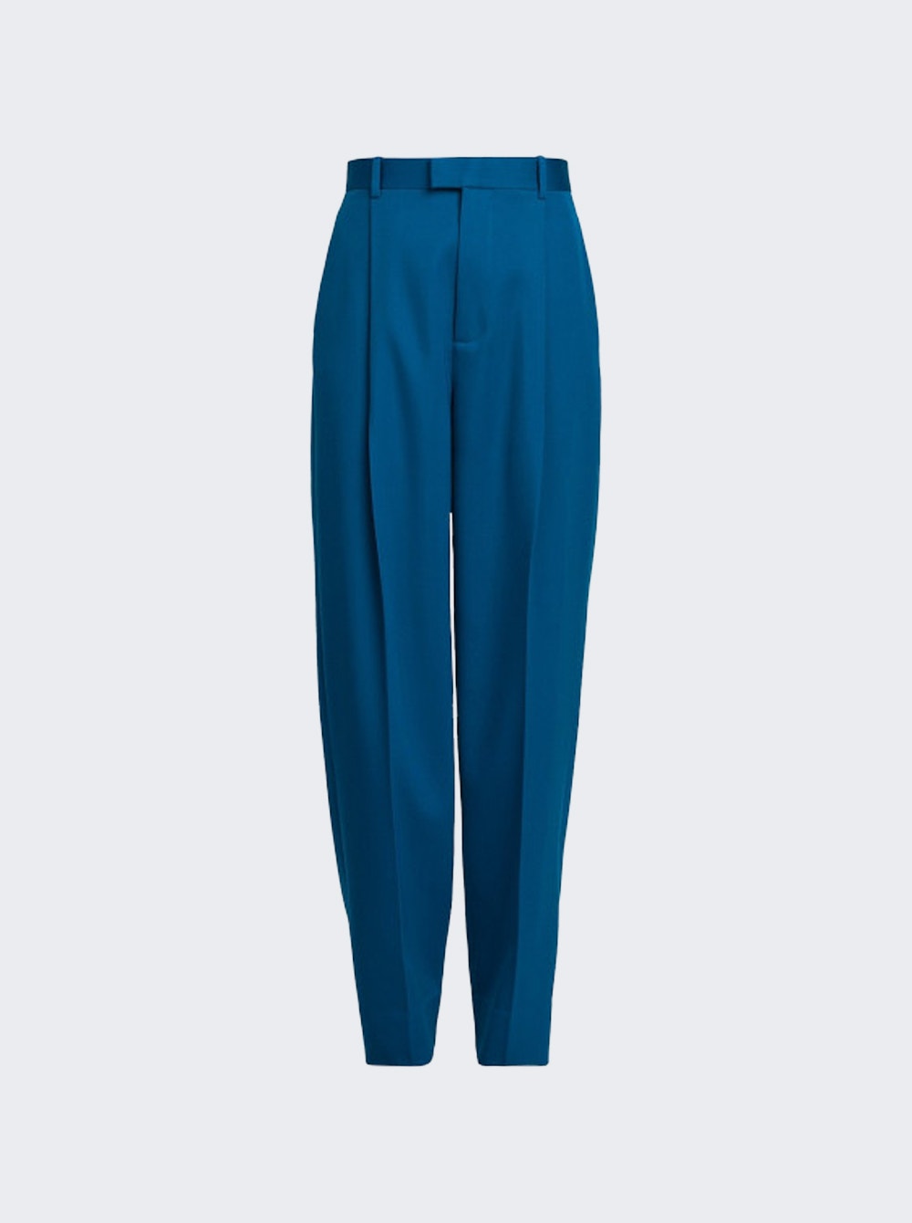 Shop Bottega Veneta Wool Gabardine Trousers In Pacific Blue