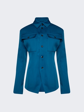 Wool Gabardine Shirt Jacket