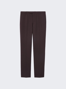 Embroidered Wool Pants Dark Bordeaux