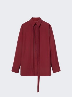 Oversized Shirt With Detachable Scarf Red