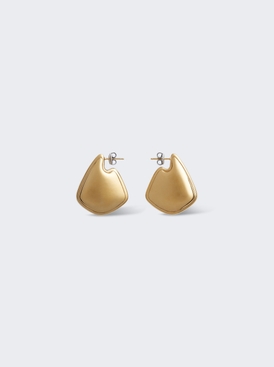 Small Fin Earrings Silver And Yellow Gold