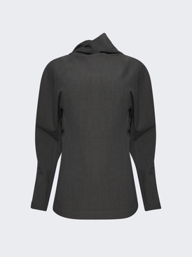 Stretch Tricotine Top Grey Melange