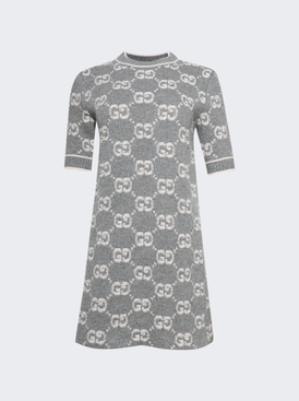 Gg Wool Boucle Jacquard Dress Grey