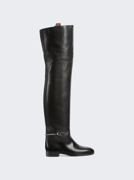 Slim Horsebit Knee-high Boot Black