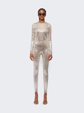 Metallic Paillette-embellished Mesh Top Silver secondary image
