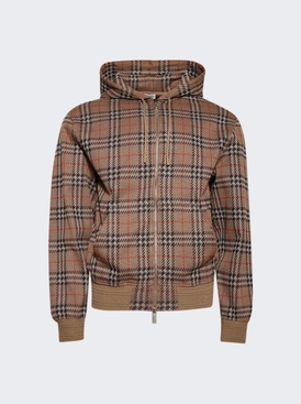 Jacquard Check Hoodie Nut Ip Check