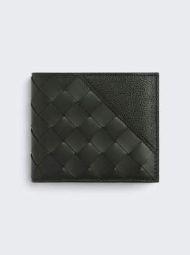 Intrecciato Diagonal Bi-fold Wallet Dark Green