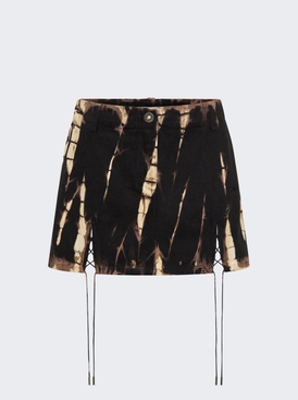 Denim V-Wire Mini Skirt Black