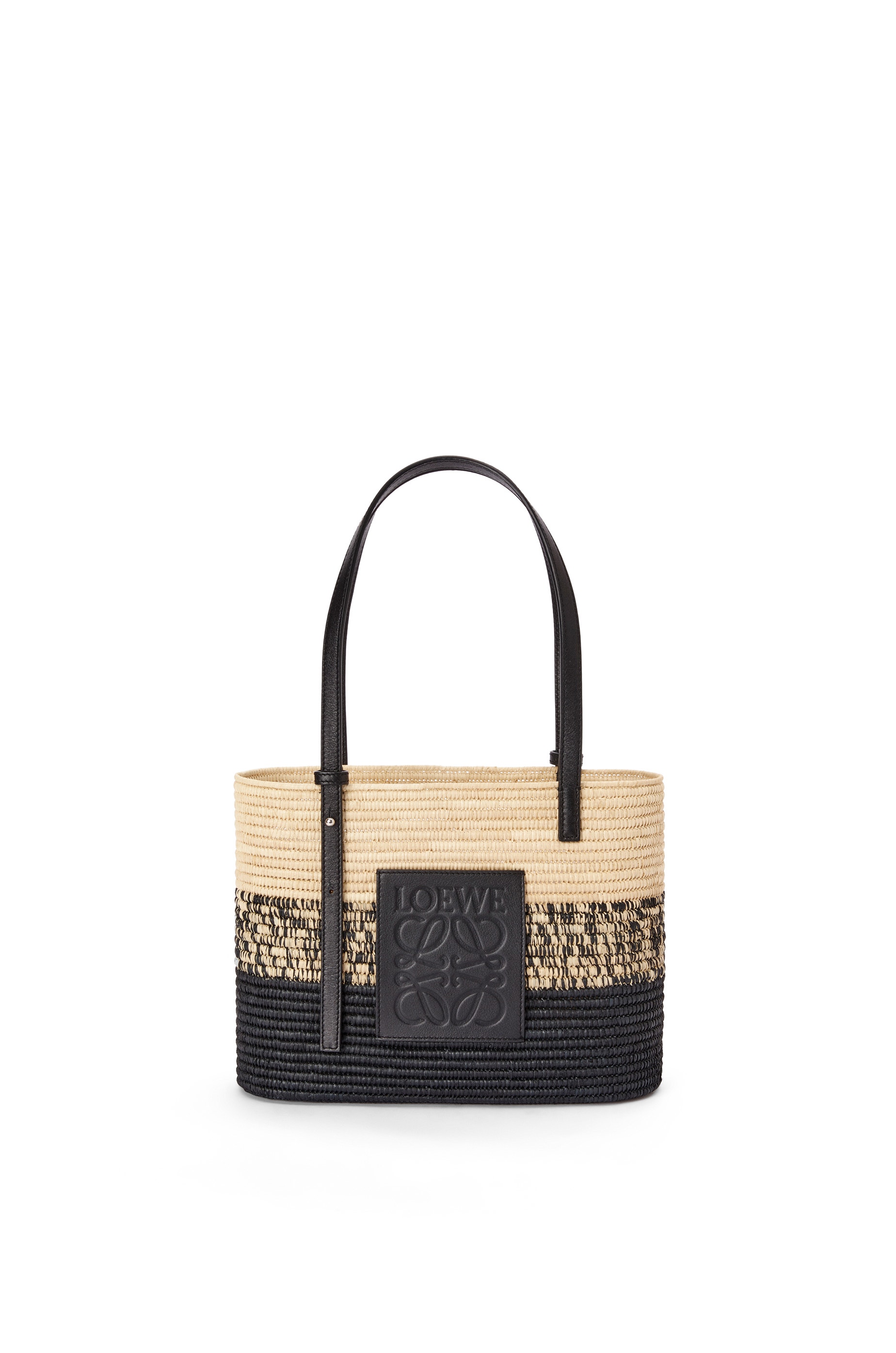 X Paula's Ibiza Square Basket Degrade Bag Natural And Black X Paula's Ibiza Square Basket Degrade Bag Natural And Black