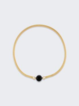Gold Mesh Necklace Black Agate And Howlite