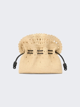 Paula's Ibiza Medium Flamenco Clutch Natural Raffia