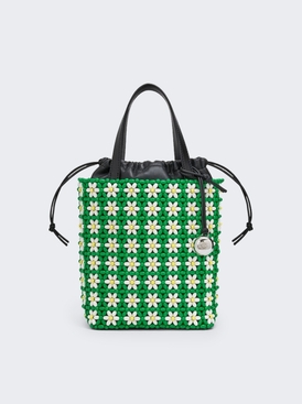 Paula's Ibiza Mini Tote In Beads And Lambskin Tropical Green