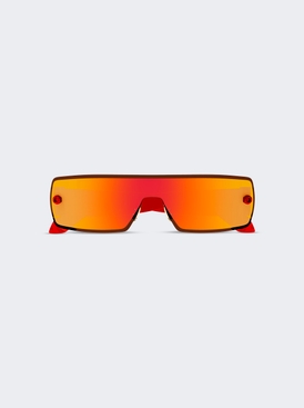 Narrow Mask Sunglasses Red