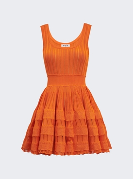 Fluid Skater Mini Dress Orange