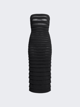 3d Stripe Dress Noir