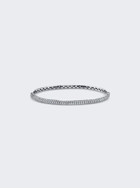 Diamond Micro Pave Bangle 18k White Gold