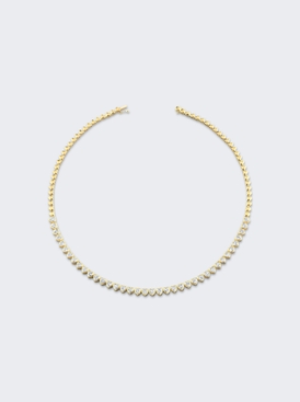 Heart Diamond Bezel Choker Necklace 18k Yellow Gold