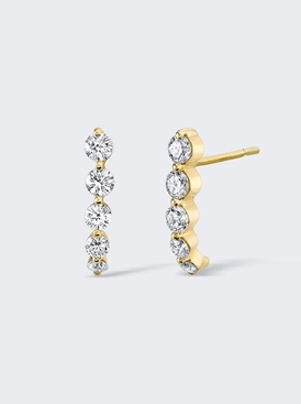 Short Cascade Earrings With Large Diamonds 18k Yellow Gold