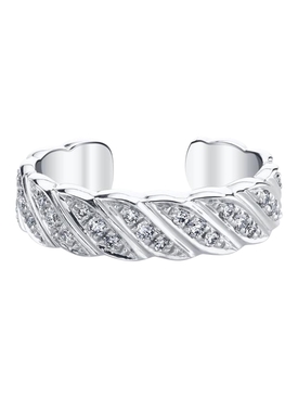 18k White Gold Diamond Braided Ear Cuff