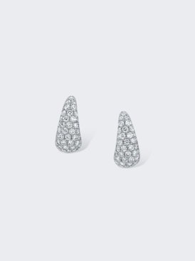 Baby Pave Claw Earrings 18k White Gold