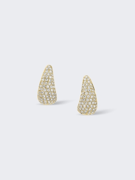 Small Pave Claw Earrings 18k Yellow Gold