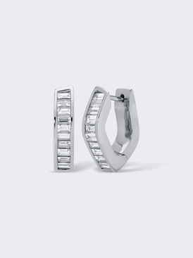 Classic Baguette Diamond Georgie Hoop 18k White Gold
