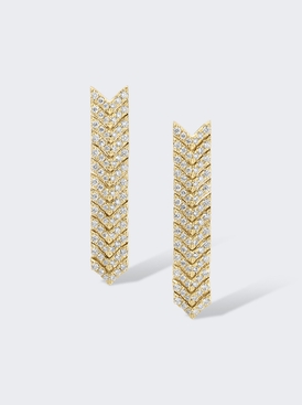 Pave Diamond Zipper Earrings 18k Yellow Gold