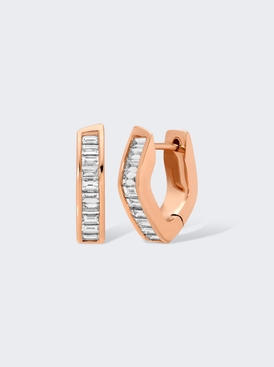 Baguette Diamond Georgie Huggie Earrings 18k Rose Gold