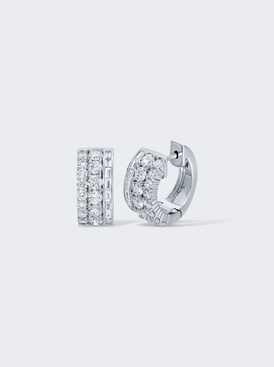 Diamond Lola Huggie Earrings 18k White Gold