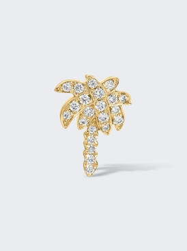 Diamond Palm Tree Stud Earring 18k Yellow Gold