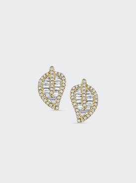Diamond Leaf Stud Earrings