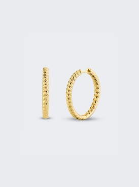 18k Yellow Gold Zoe Plain Braided Hoops